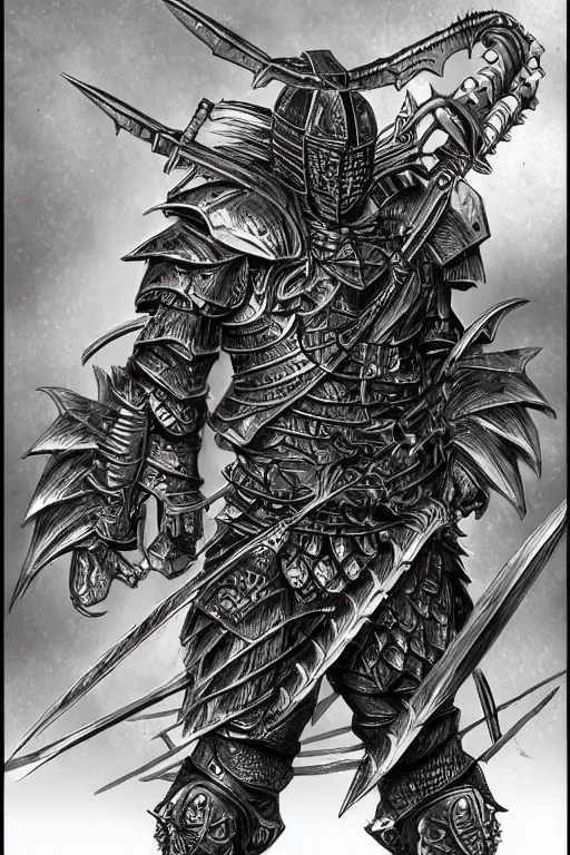 Image similar to human warrior, lobster themed armour, symmetrical, highly detailed, digital art, sharp focus, trending on art station, kentaro miura manga art style