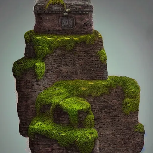 Image similar to digital hand painted dungeon rock brick with moss tile textures, digital art, fantasy, behance, pinterest, deviantart, artstation, design, rpg, detailed, digital art, incredible, digital painting