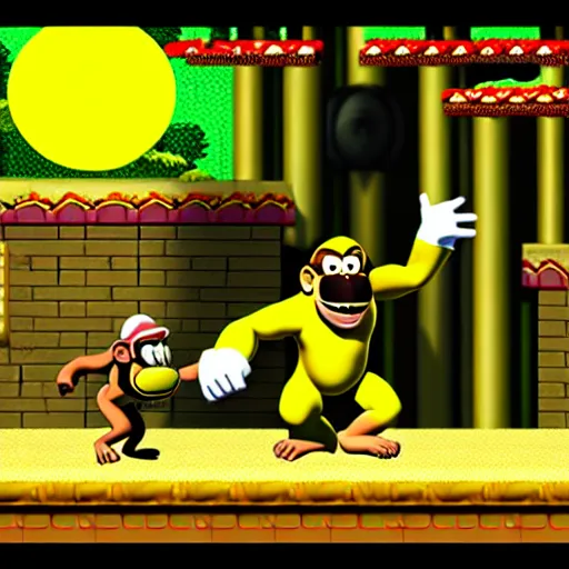 Image similar to Donkey Kong slips on a banana, Nintendo Power in-game screenshot