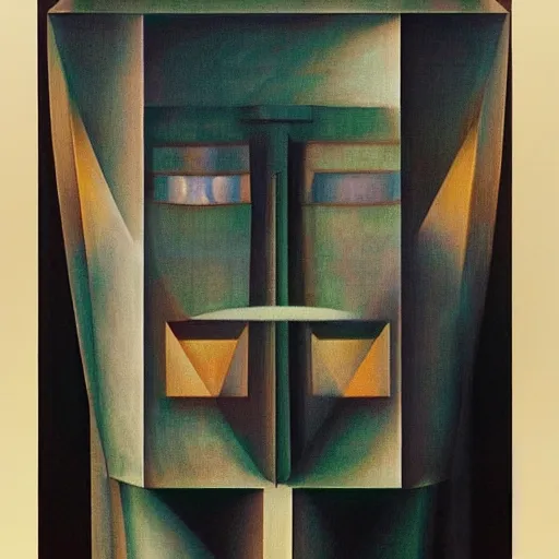 Prompt: the robot wearing her human mask, by christopher kit williams and diego rivera, symbolist, dramatic lighting, elaborate geometric ornament, art brut, god rays, soft cool colors, smooth, sharp focus, extremely detailed