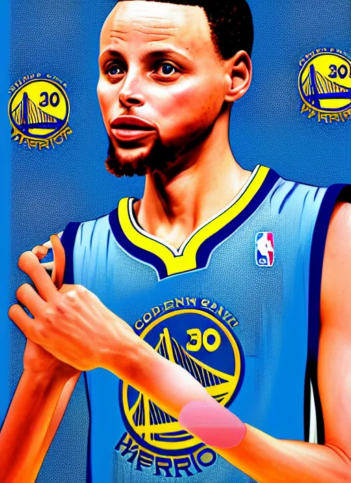 Image similar to stephen curry with the graduation album cover as a background, by martine johanna and simon stalenhag and chie yoshii and casey weldon and wlop, ornate, dynamic, particulate, rich colors, intricate, elegant, highly detailed, vogue, harper's bazaar art, fashion magazine, smooth, sharp focus, 8 k, octane render,