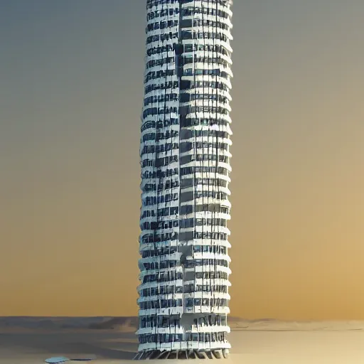 Prompt: a skyscraper made of dixie cups, landscape photography, trending on artstation