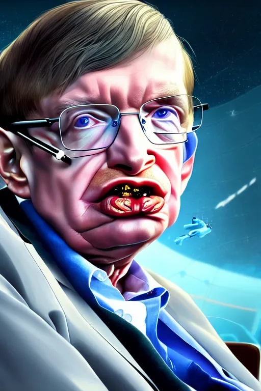 Image similar to a ultradetailed beautiful panting of stephen hawking in rocket league game, high detailed face, anatomically correct, by ilya kuvshinov, greg rutkowski and makoto shinkai, trending on artstation