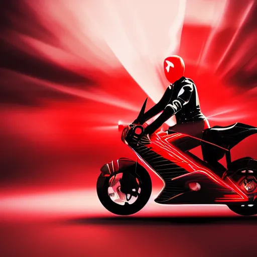 Image similar to a futuristic motorbike, red, high detail, cinematic light, cyberpunk