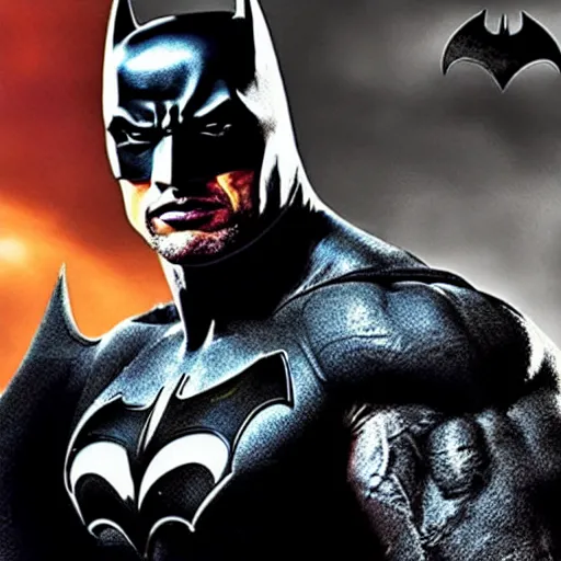 Image similar to Dwayne Johnson as batman