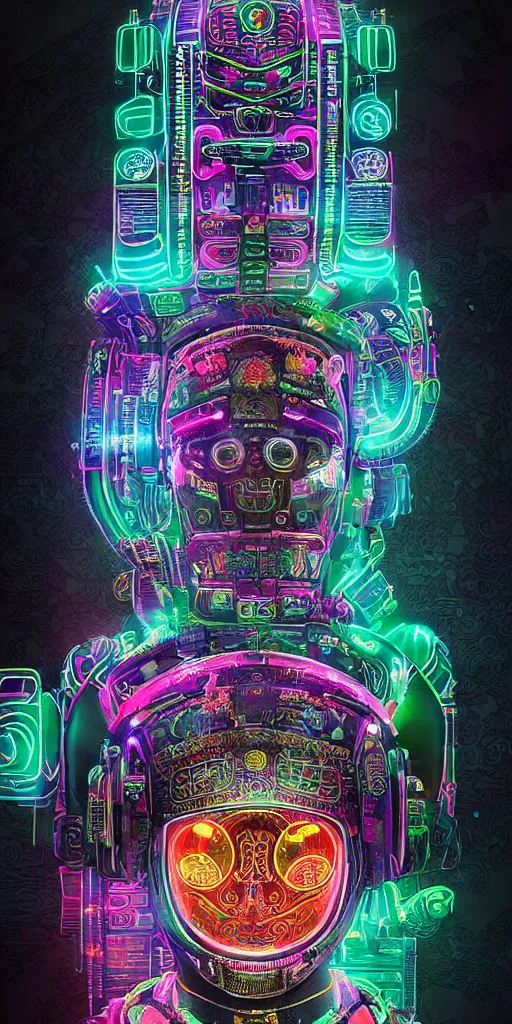 Image similar to detailed quetzalcoatl portrait Neon Operator, cyberpunk futuristic neon, reflective puffy coat, decorated with traditional mayan ornaments by Ismail inceoglu dragan bibin hans thoma !dream detailed portrait Neon Operator Girl, cyberpunk futuristic neon, reflective puffy coat, decorated with traditional Japanese ornaments by Ismail inceoglu dragan bibin hans thoma greg rutkowski Alexandros Pyromallis Nekro Rene Maritte Illustrated, Perfect face, fine details, realistic shaded, fine-face, pretty face