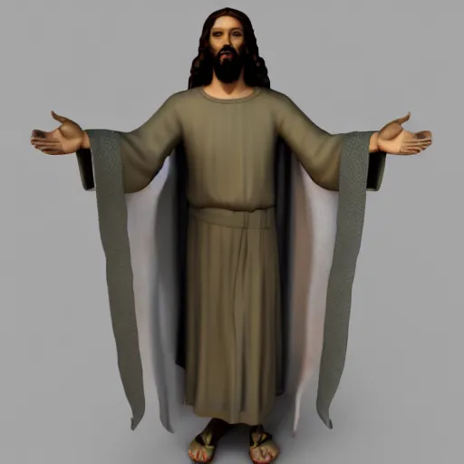 Prompt: 3 d render of the professional illustration of jesus