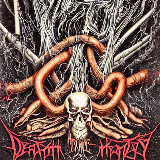 Prompt: death metal album cover by john dyer baizley