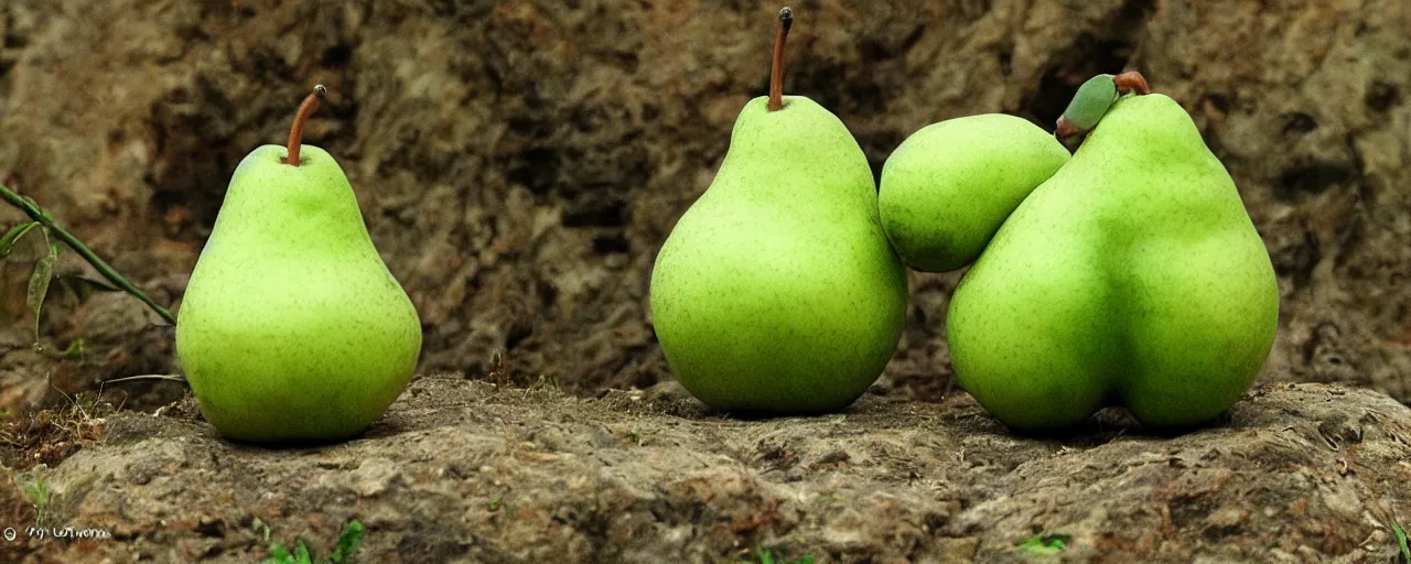 Image similar to a cute green pear animal; nature photography