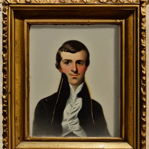 Image similar to regency era painting of a young ringo clean shaven