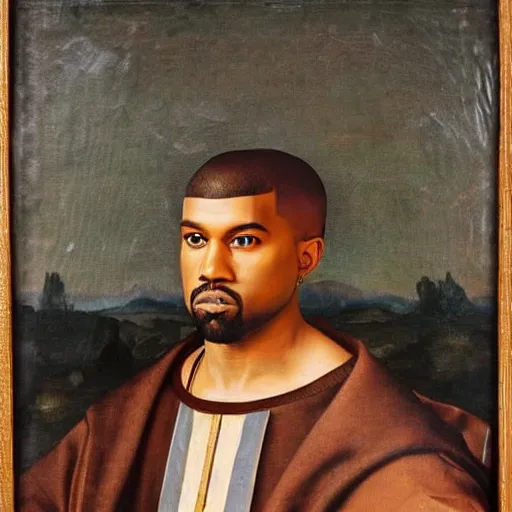 Image similar to A Renaissance portrait painting of Kanye West