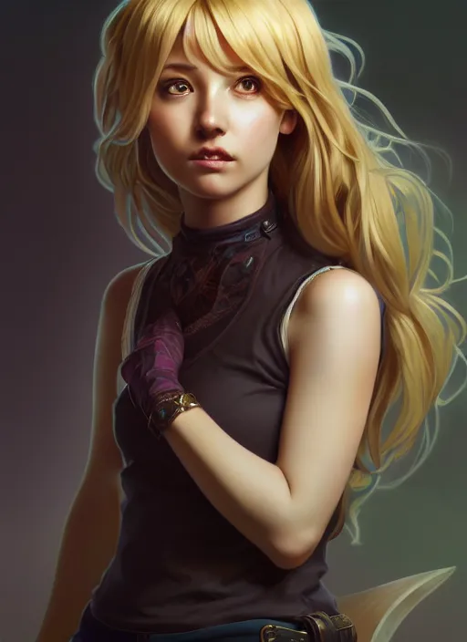 Image similar to portrait of a full body of beautiful young female detective, d & d, sleeveless turtleneck, fantasy, flat lighting, intricate, highly detailed, digital painting, artstation, concept art, smooth, sharp focus, illustration, misa amane, art by simon bisley and greg rutkowski and alphonse mucha, natural tpose