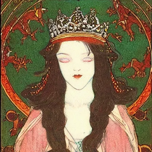 Image similar to beautiful young medieval queen by edmund du lac