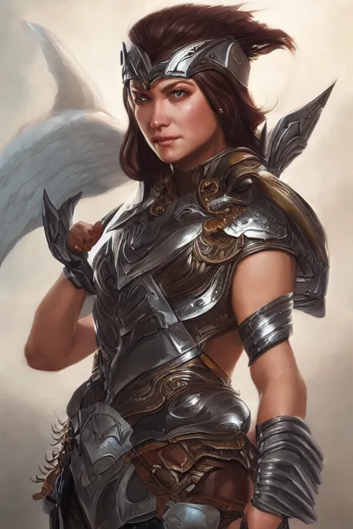 Image similar to amazon valkyrie athena, d & d, fantasy, portrait, highly detailed, headshot, digital painting, trending on artstation, concept art, sharp focus, illustration, art by artgerm and greg rutkowski and magali villeneuve