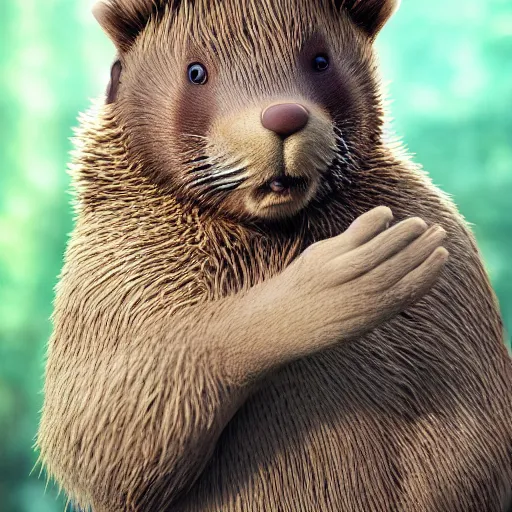 Image similar to hyperrealistic dslr film still of justin bieber disguised as a beaver, beaver face, stunning 8 k octane comprehensive 3 d render, inspired by istvan sandorfi & greg rutkowski & unreal engine, perfect symmetry, dim volumetric cinematic lighting, extremely hyper - detailed, incredibly real lifelike attributes & flesh texture, intricate, masterpiece, artstation, stunning