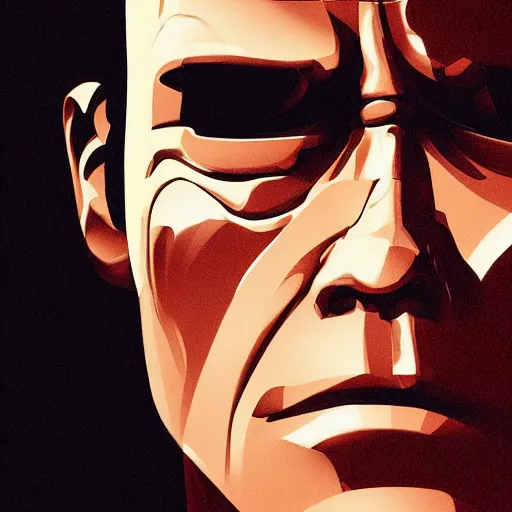 Image similar to face icon stylized minimalist the terminator, loftis, cory behance hd by jesper ejsing, by rhads, makoto shinkai and lois van baarle, ilya kuvshinov, rossdraws global illumination