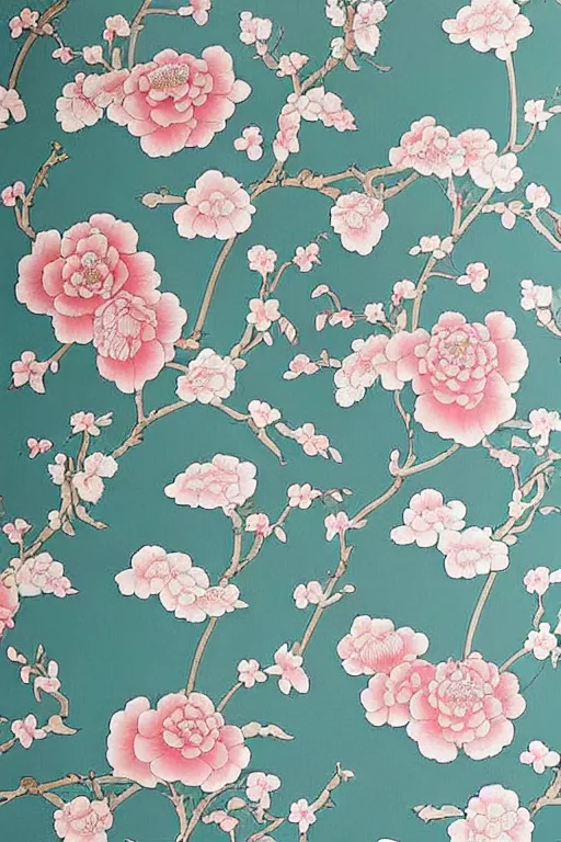 Image similar to Chinoiserie floral wallpaper by James Jean