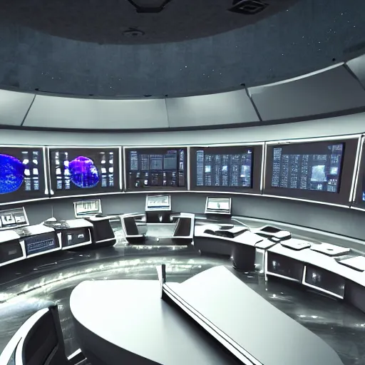 Prompt: futuristic mission control center, johnson space center, concept art, 3 d render, high quality