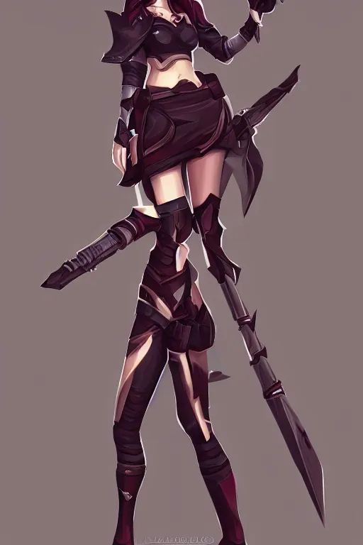 Prompt: katarina minimalist arcane league of legends wild rift hero champions tank support marksman mage fighter assassin, design by lois van baarle by sung choi by john kirby