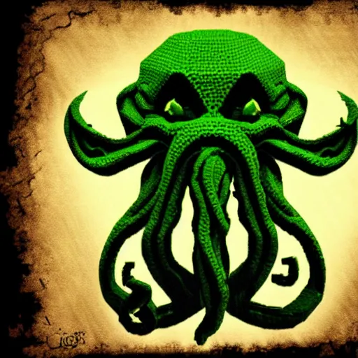 Prompt: Cthulhu voxel art