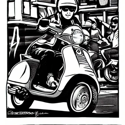 Image similar to lambretta scooter illustration