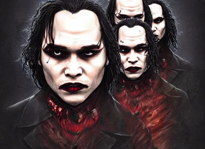 Image similar to vampires attacking frank dillane in london, gothic, horror, realistic, intricate, detailed, scary, beautiful, trending on artstation, masterpiece