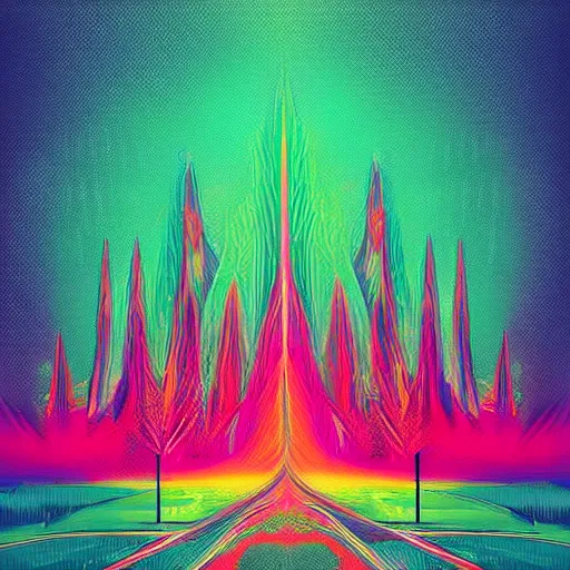 Image similar to psychedelic abstract digital artwork reminiscent of album covers from the 70's in the art style of Alena Aenami, Marcel Marcel and Metzinger