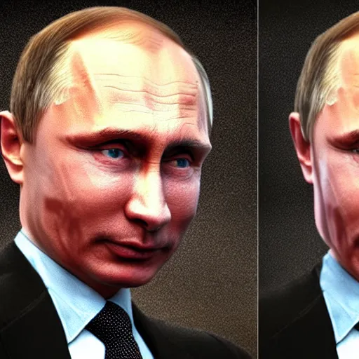 Image similar to vladimir putin became ugly lovecraftian monstrous degenerate abomination, photo - realistic, color image, 2 k, highly detailed, horror