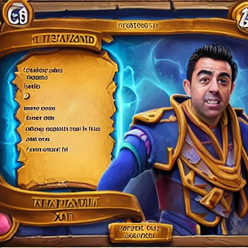 Prompt: xavi hernandez on hearthstone card