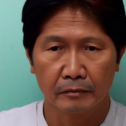 Prompt: mugshot photo of BongBong Marcos, realistic,