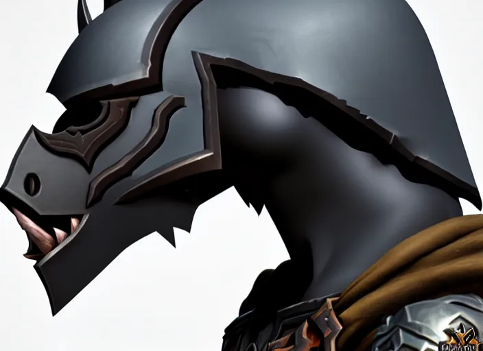 Prompt: dark knight cavalryman head, stylized stl, 3 d render, activision blizzard style, hearthstone style, darksiders art style, greg rutkowski style