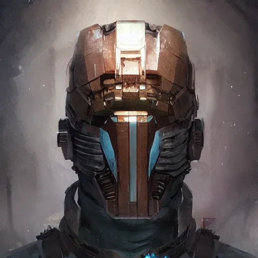 Image similar to portrait of sam worthington by greg rutkowski as a character from dead space