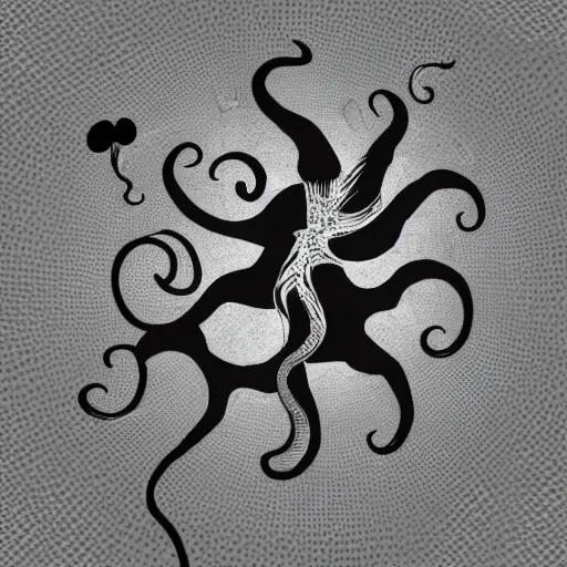 Image similar to octopus arm, mandelbrot, negative space