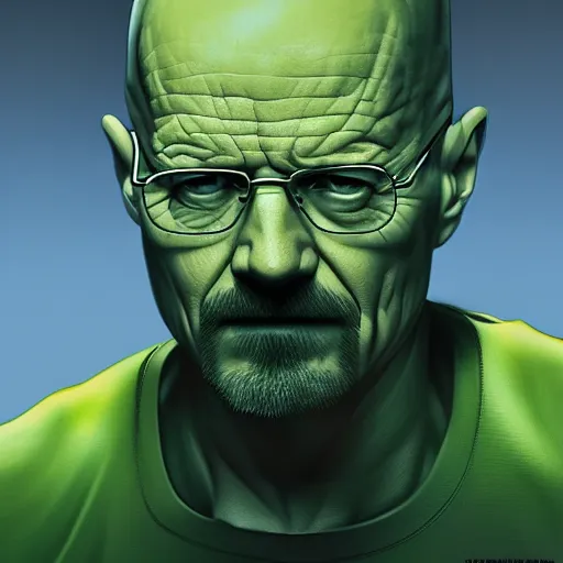 Image similar to Walter White is The Hulk, hyperdetailed, artstation, cgsociety, 8k