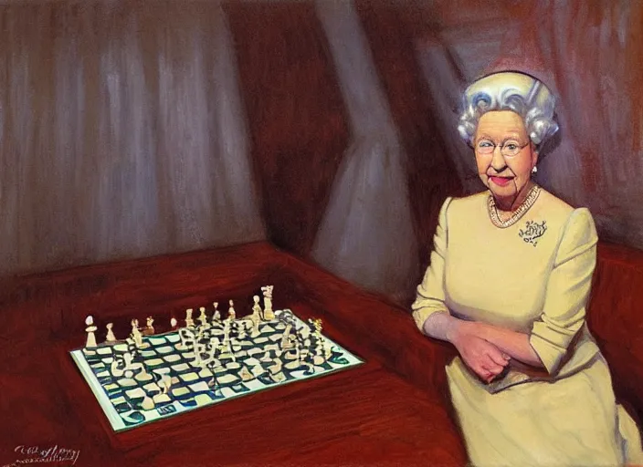 Image similar to a highly detailed beautiful portrait of the queen of chess, by gregory manchess, james gurney, james jean