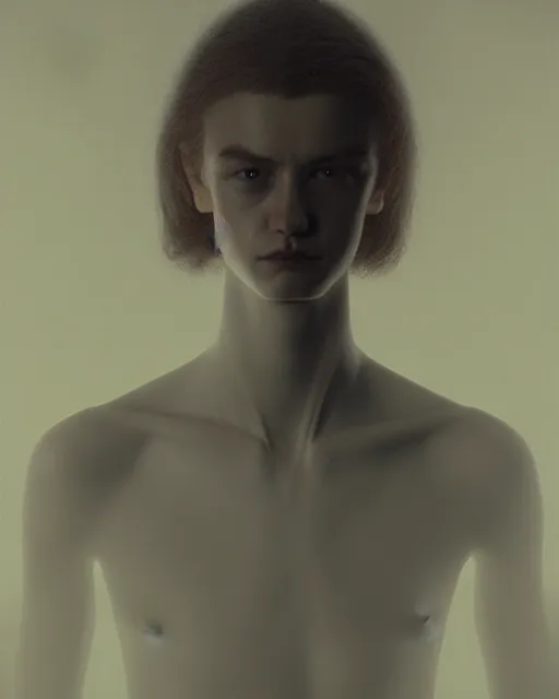 Image similar to two in the void, stephen conroy, filonov, beautiful face, octane rendering