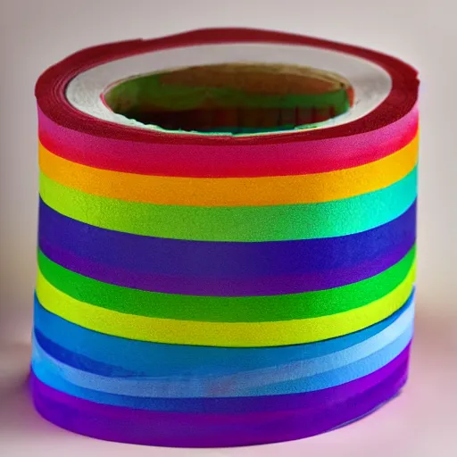 Image similar to “ rainbow toilet paper, detailed, product photo. ”