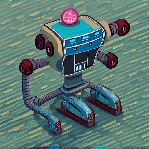 Image similar to robot in the style of simon stalenhag