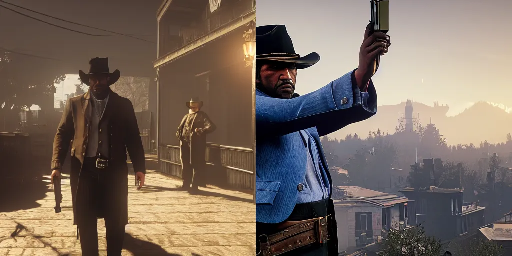 Prompt: Saint Denis from Red Dead Redemption 2