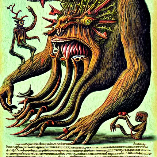 Image similar to bizarre bestiary of repressed unconscious emotional monsters and creatures