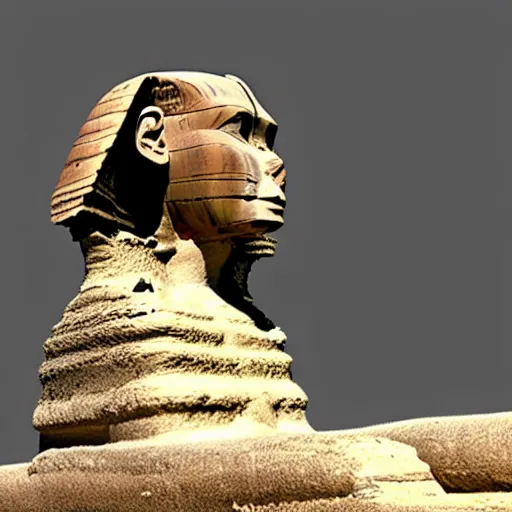 Prompt: the sphinx in a stopmotion set