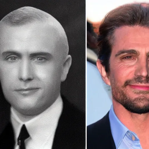 Prompt: photos of the same man aging over time