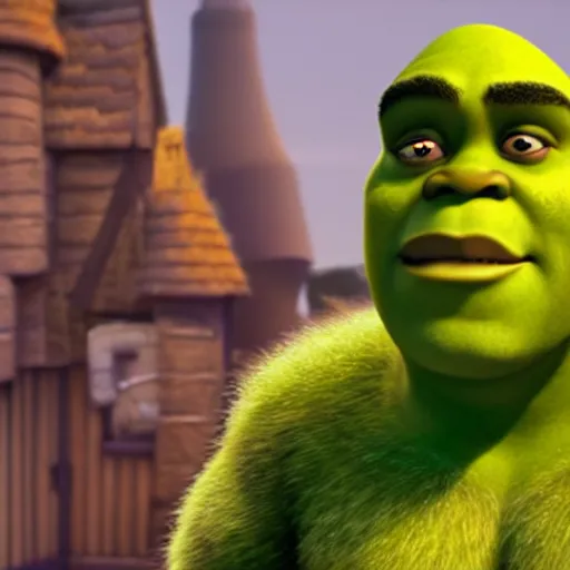 Prompt: starring Beyoncé as Shrek. Pixar.