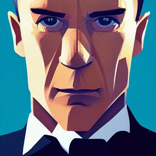 Image similar to face icon minimalist james bond, loftis, cory behance hd by jesper ejsing, by rhads, makoto shinkai and lois van baarle, ilya kuvshinov, rossdraws global illumination