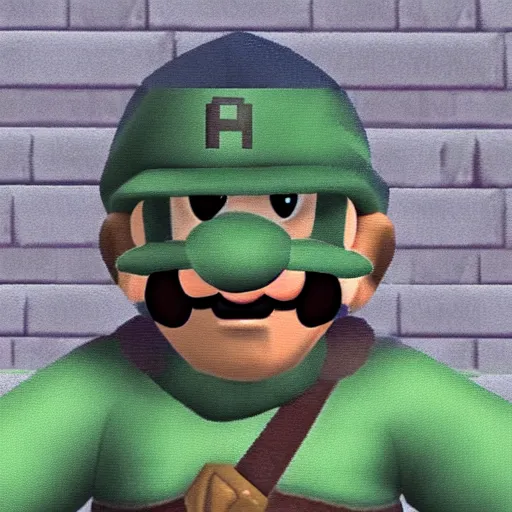 Image similar to solid snake in super mario 6 4