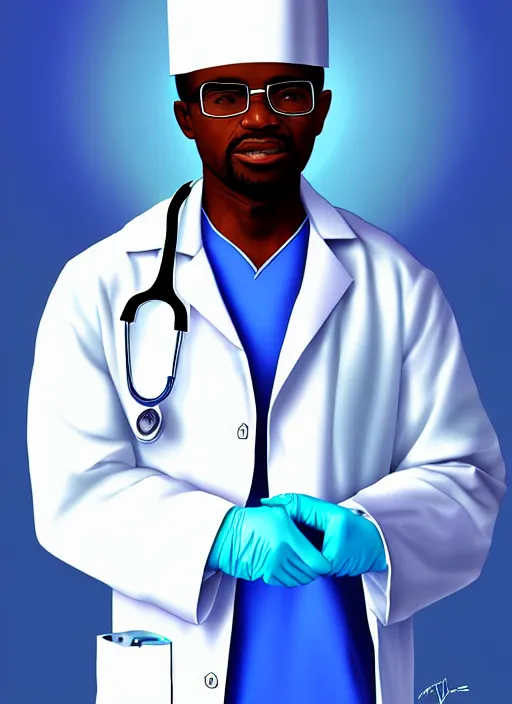 Image similar to emmanuel the surgeon, digital art