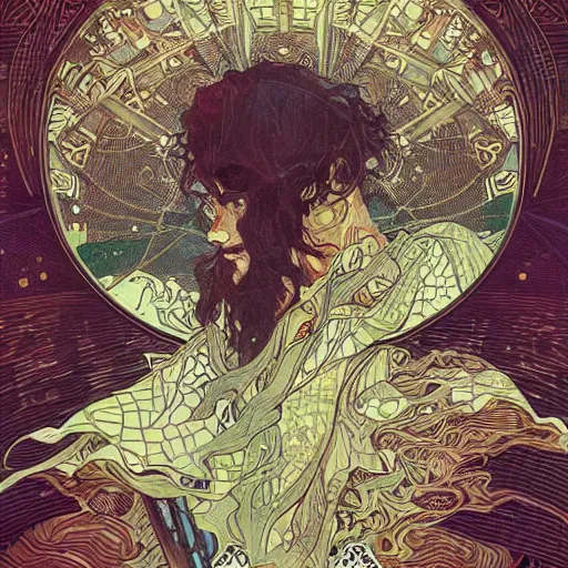 Image similar to rain wind torrential downpour euclid monster of the elements by alphonse mucha yoji shinkawa victo ngai 8 0 s cartoon heavy metal hyperdetailed intricate beautiful interwoven fibers of death