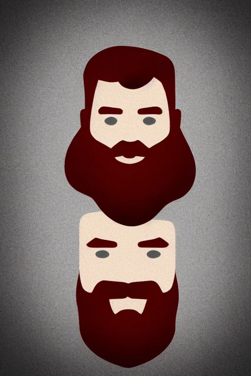 Image similar to face icon stylized minimalist portrait of a respectable dignified 3 0 ish pentecostal preacher with kind eyes and red beard and hair, serge birault, global illumination