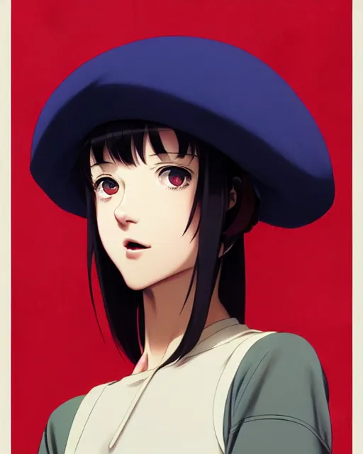 Image similar to girl with a beret | | very very anime!!!, fine - face, audrey plaza, realistic shaded perfect face, fine details. anime. realistic shaded lighting poster by ilya kuvshinov katsuhiro otomo ghost - in - the - shell, magali villeneuve, artgerm, jeremy lipkin and michael garmash and rob rey