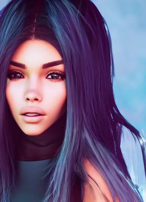 Image similar to Madison Beer as a video game character, digital art, unreal engine, unreal engine render, blender render, render, 4k, coherent